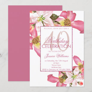 Convite Frotas Exóticas de Flores de Aquarela aniversári