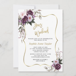 Convite Frotas Roxas Douradas Hens Bachelorette Weekend