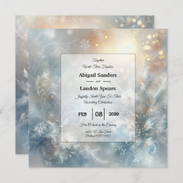 Convite Frozen Petals in a Golden Winter Mist Wedding