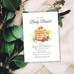 Convite Fruta Baby Brunch Pancake Pacifier Chá de fraldas