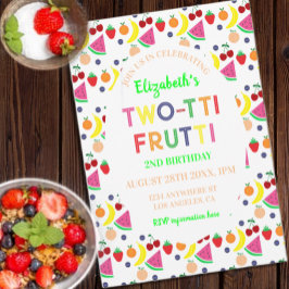 Convite Fruta com dois-tti segundo aniversário Frutti
