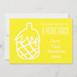 Convite Fruta de abacaxi amarela Festa de almoço de piquen