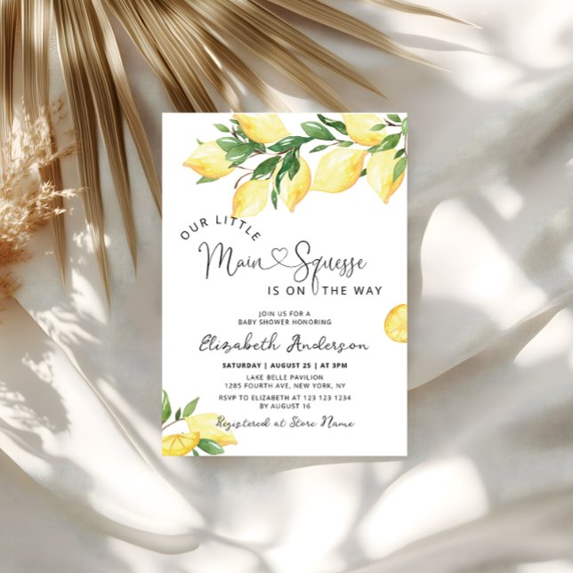 Convite Fruta de limão, Chá de fraldas de compressão princ (Criador carregado)