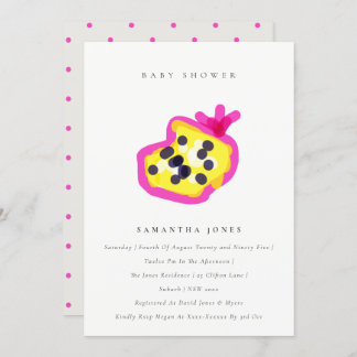 Convite Fruta de Paixão Desenhada para Crianças Modernas