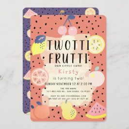 Convite Fruta Twotti Frutti segundo aniversário Púrpura La