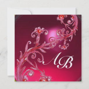 Convite FRUTAS MÁGICAS 4, GELADEIRA rubi vermelho MONOGRAM