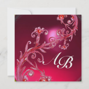 Convite FRUTAS MÁGICAS 4, GELADEIRA rubi vermelho MONOGRAM