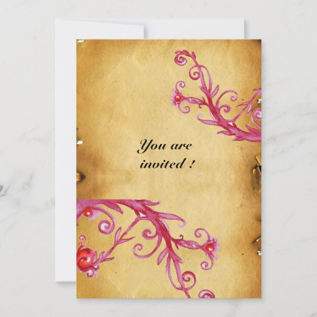 Convite FRUTAS MÁGICAS  selo de cera de PARCHE de monogram (Frente)