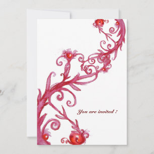 Convite FRUTAS MÁGICAS, vermelhas brancas