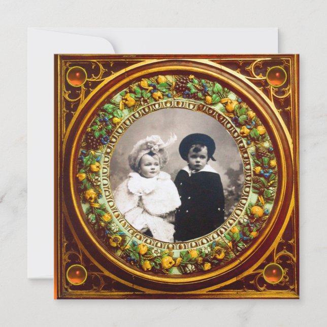 CONVITE FRUTAS RENASCENTISTAS FLORENTINAS LARANJA PRETA DA (Frente)