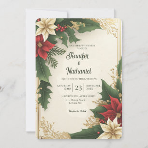 Convite Frutas Sagradas Vermelho Verde Dourado Natal Casam