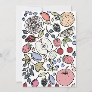 Convite Frutas vintage, vintage