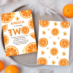 Convite Fruto Laranja Aquarela Aniversário de criança Citr