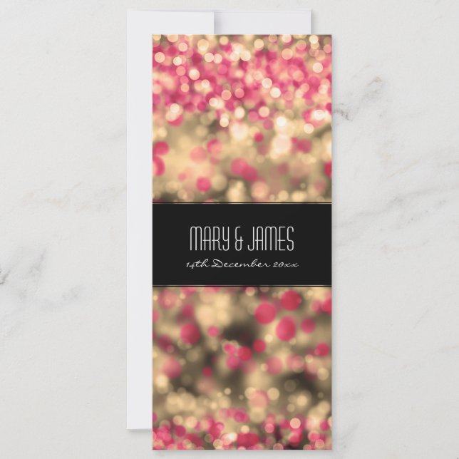 Convite Fuchsia De Casamento Elegante E Luzes De Espuma Do (Frente)