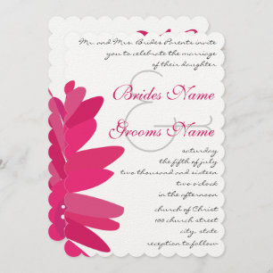Convite Fuchsia Gerber Daisy Wedding