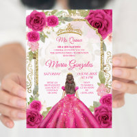 Fuchsia Pink Rose & Dress Charra Mis XV Anos