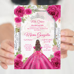 Convite Fuchsia Pink Rose & Dress Charra Mis XV Anos<br><div class="desc">Fuchsia Pink Rose & Dress Charra Mis XV Anos Convite Mis Quince Anos,  15 Birthday</div>