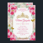 Convite Fuchsia Rosas Rosa e Borboleta Mis Quince<br><div class="desc">Fuchsia Pink Roses & Butterfly Mis Quince InvitationMis Quince Anos,  15 Birthday</div>