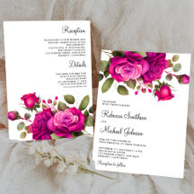 Fuchsia Rosas Rosa Quente Todos em Um Casamento