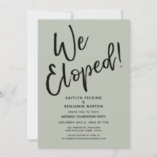 Convite Fugimos Juntos! Celebração Casual de Pós-Casamento