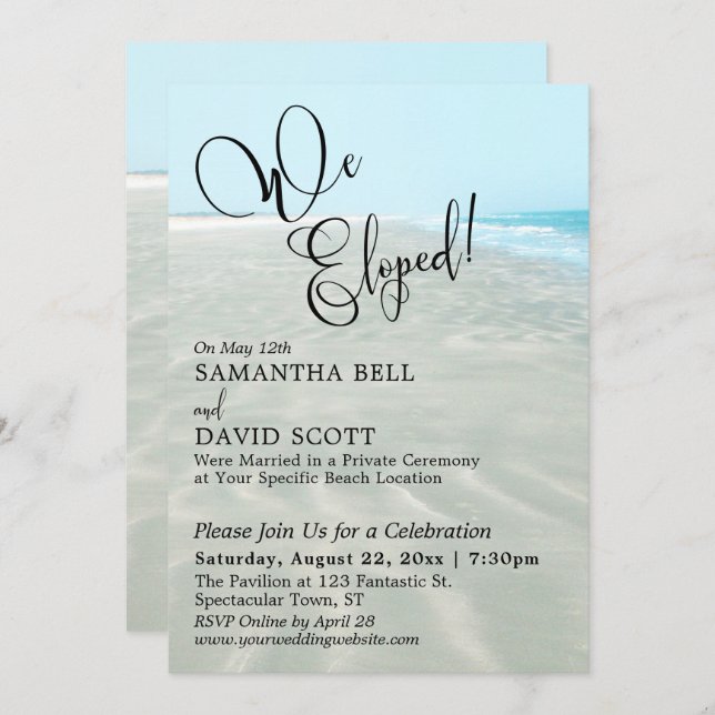 Convite Fugimos juntos! Evento de Praia com Água Azul e Ar (Frente/Verso)