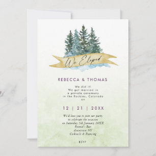 Convite fugimos para uma montanha floresta casamento rústi