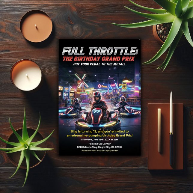 Convite Full Throttle Racing Birthday Party (Criador carregado)