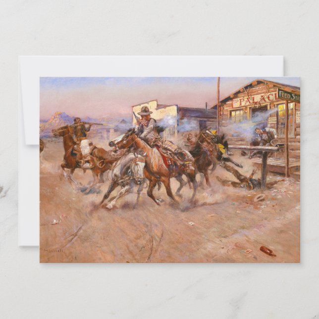 Convite Fuma de um. 45 de 1908 por Charles Marion Russell (Frente)