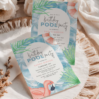 Convite Fun Birthday Pool Party Invitation