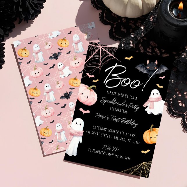 Convite Fun Boo! Spooktacular Halloween Birthday Party (Fun Boo! Spooktacular Halloween Birthday Party Invitation)
