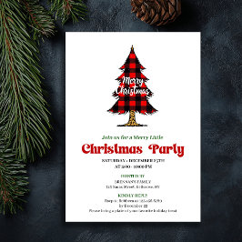 Convite Fun Buffalo Check Christmas Tree Digital Invite