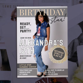 Convite Fun Celebrity Magazine Cover Newspaper Bday Photo