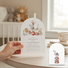 Convite fun Circus Baby Shower with qr code Invitation