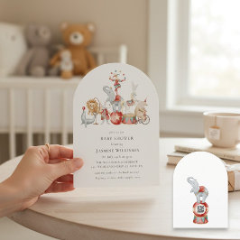 Convite fun Circus Baby Shower with qr code Invitation
