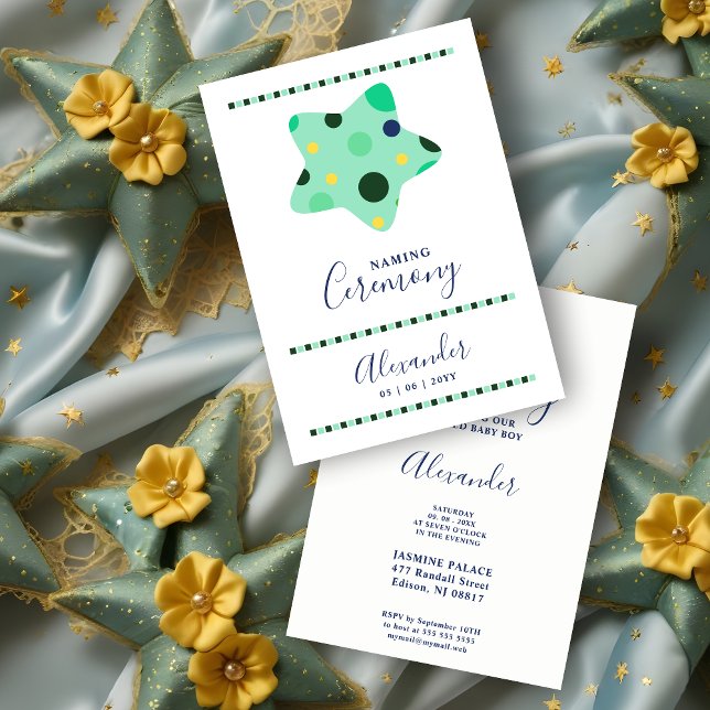 Convite Fun Cute Blue & Green Shades Star Naming Ceremony (Funny Cute Blue and Green Shades Star Naming Ceremony Invitation Card. )