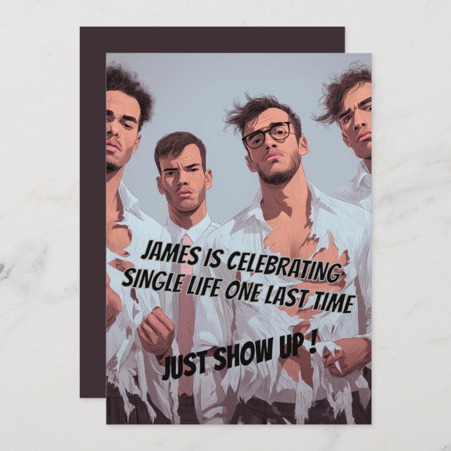 Convite Fun Funny Bachelor Party Invitation (Frente/Verso)