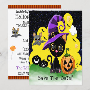 Convite FUN Gatinho FUN FUN Falloween