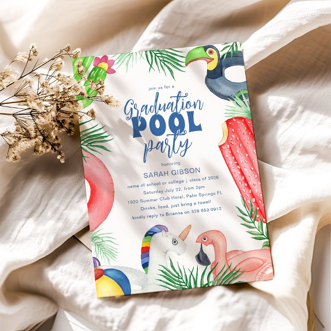 Convite Fun Graduation Pool Party (Criador carregado)