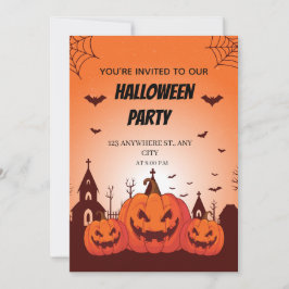 Convite Fun Halloween Costume Party Invite Customizable 