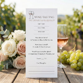 Convite Fun Informal Bridal Shower Wine Tasting Score Card