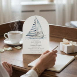 Convite fun Nauti Bouy Nautical Baby Shower Invitation