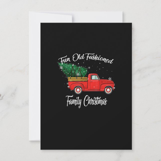 Convite Fun Old Fashioned Family Christmas Tree Oldtimer R (Frente)