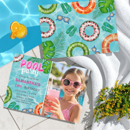 Convite Fun Pool Party Any Age Birthday Invitation