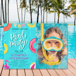 Convite Fun Pool Party Birthday With Photo – Summer Splash