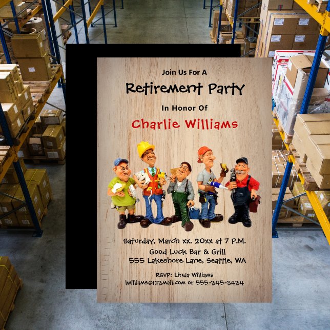 Convite Fun Retirement Party Casual with RSVP (Fun Retirement Party Casual with RSVP Invitation)
