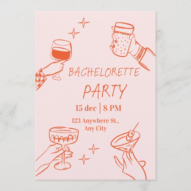 Convite Fun & Stylish Bachelorette Weekend Invitation (Frente)