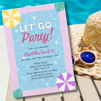 Convite Fun Summer Sweet 16 Party!