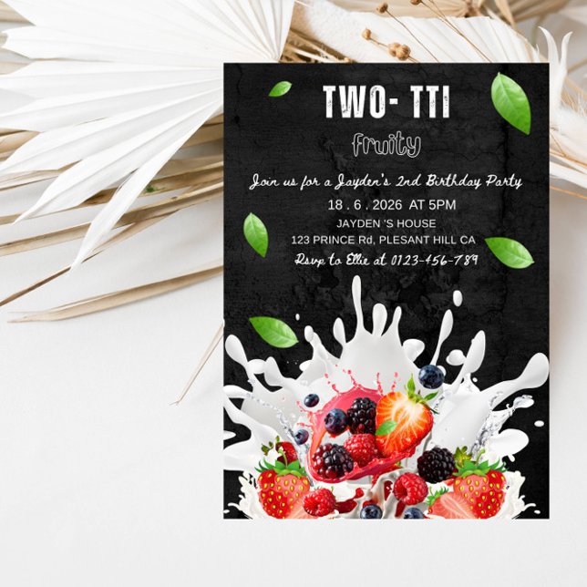 Convite Fun Tropical Tutti Frutti Two Birthday Party (Criador carregado)