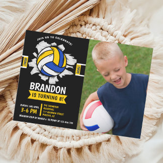 Convite Fun Volleyball Kids Birthday