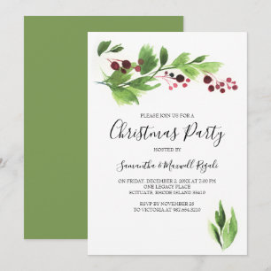 Convite Função de Natal Convidar Berries vermelhos e ver